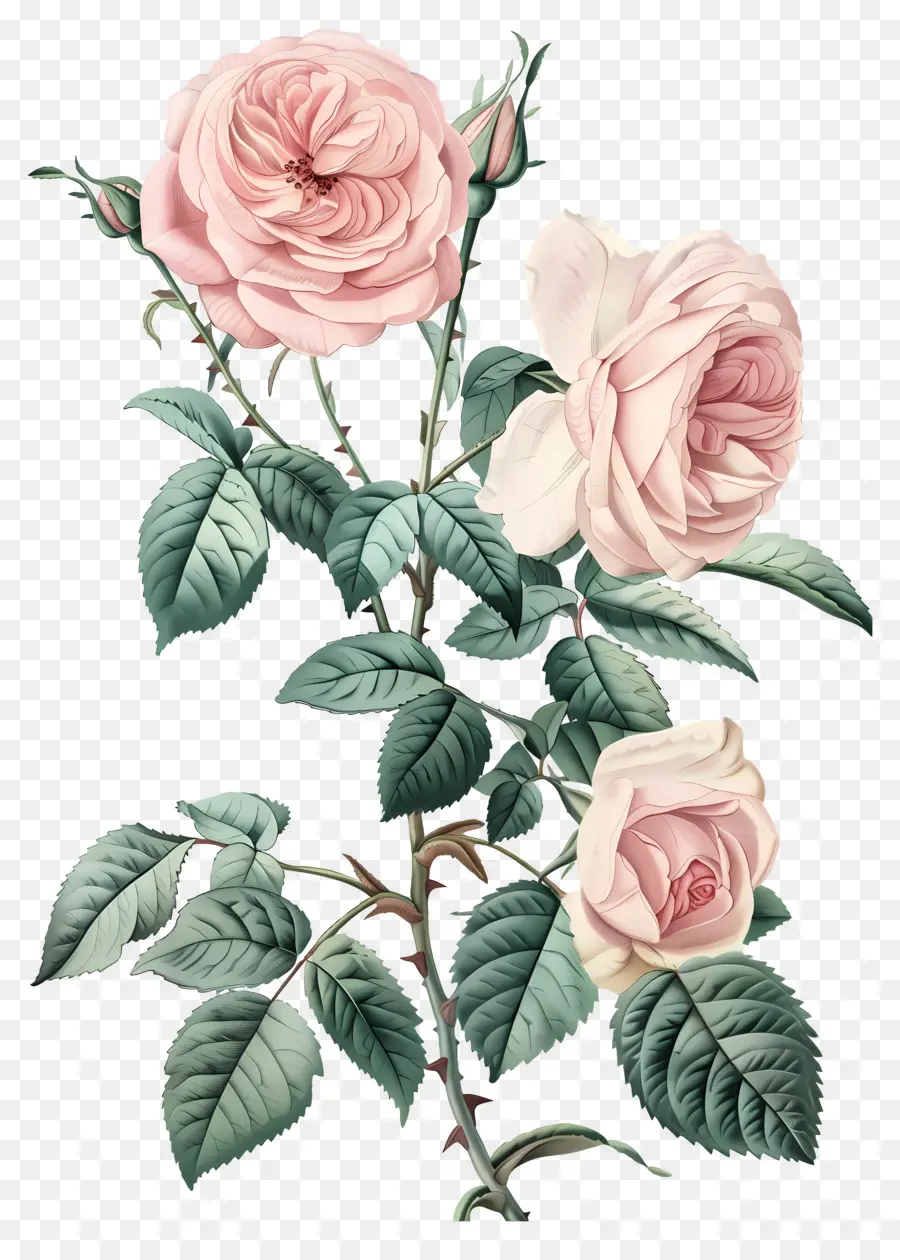 Fleurs Anciennes，Rose Rose PNG