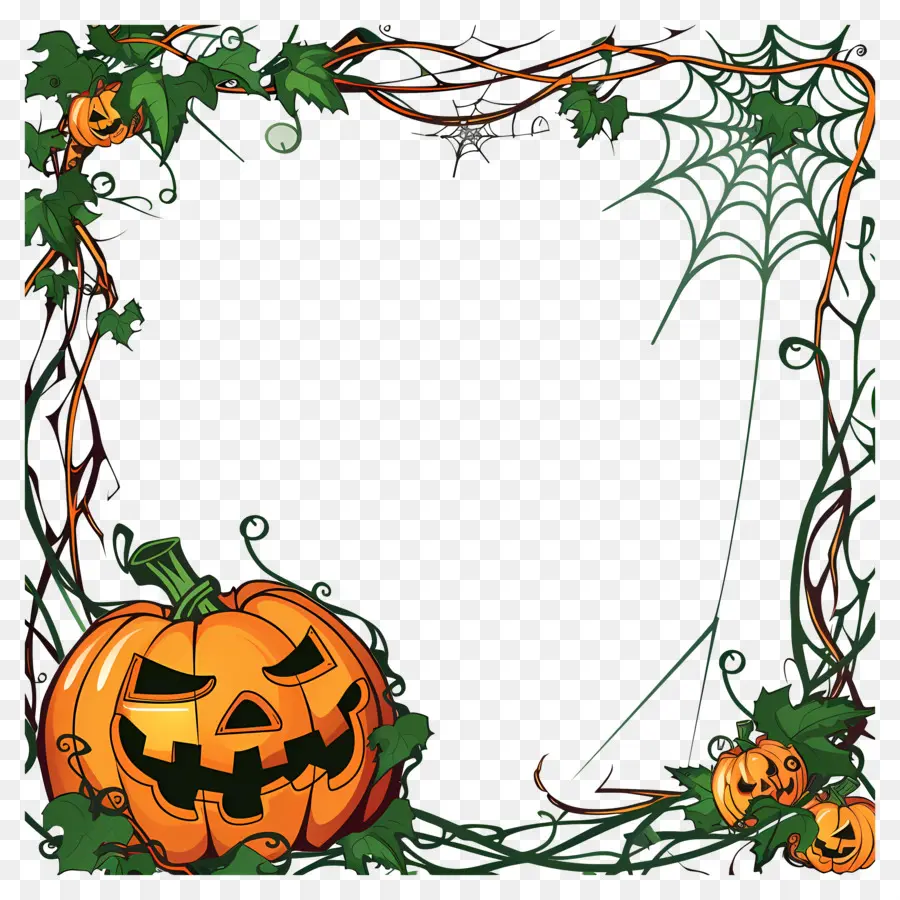 Cadre D'halloween，Cadre De Citrouille D'halloween PNG