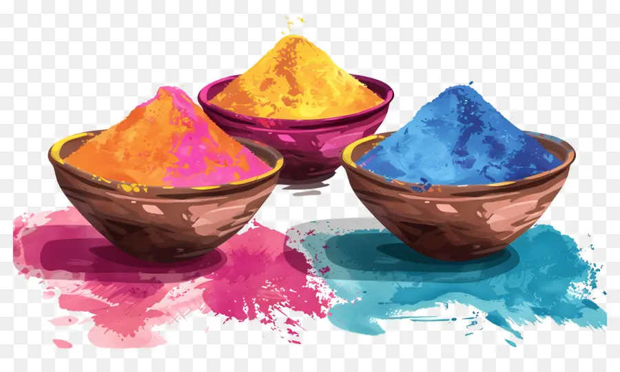 Fond De Holi，Poudres Colorées PNG