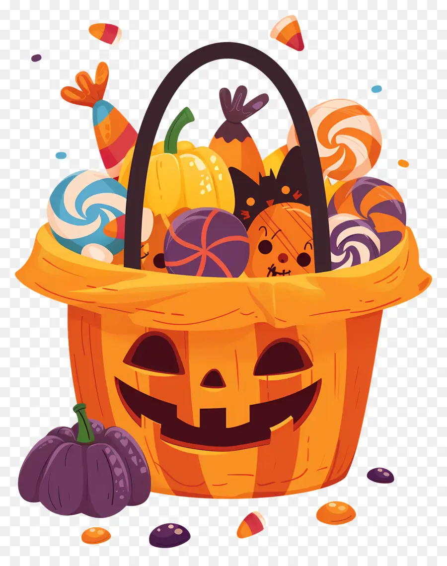 Panier D'halloween，Panier De Citrouille PNG