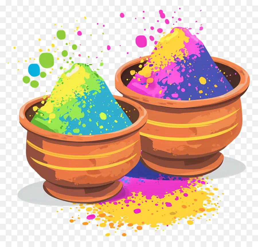 Fond De Holi，Poudres Colorées PNG