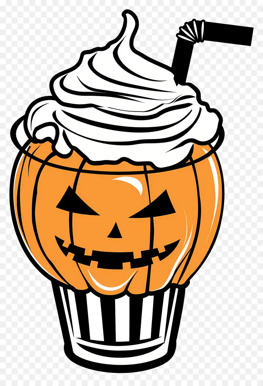 Milk Shake D'halloween，Boisson Sur Le Thème De La Citrouille PNG