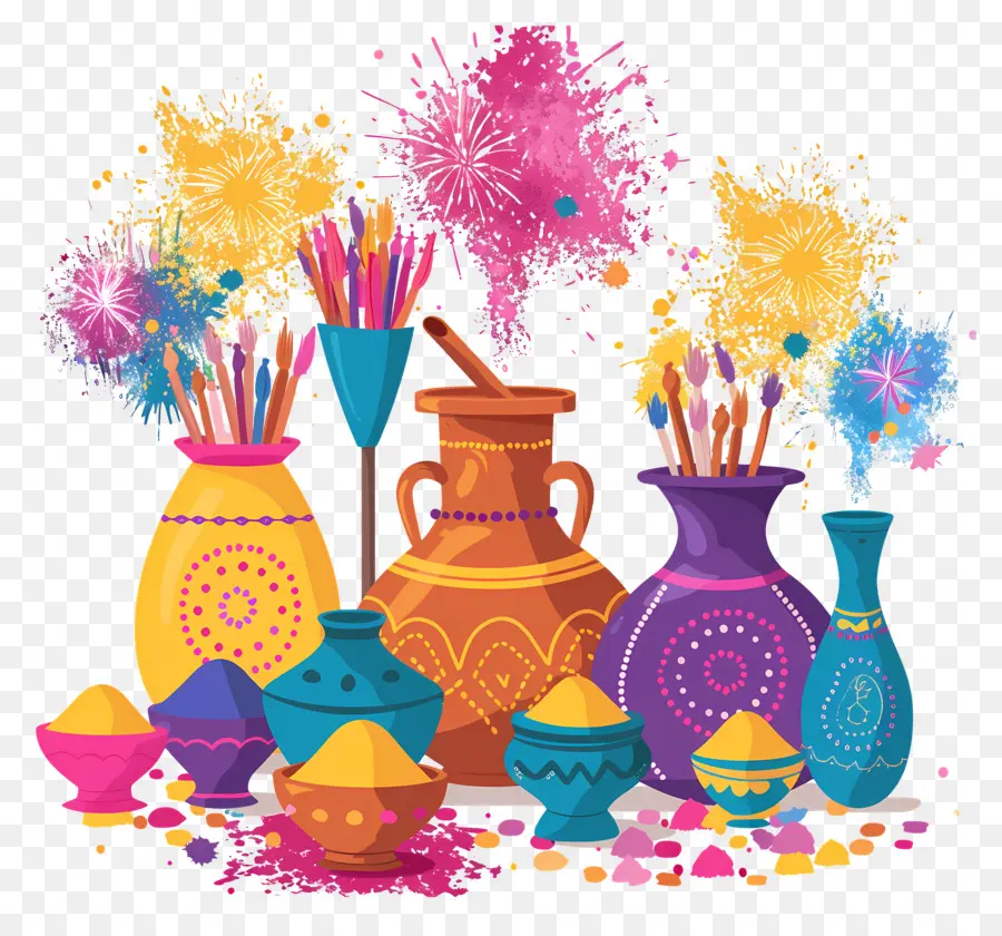 Fond De Holi，Poudres Colorées PNG