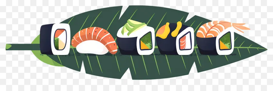 Sushi Sur Feuille，Sushis PNG