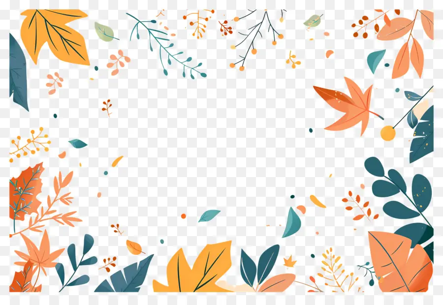 Fond D'automne，Feuilles Et Glands Colorés PNG