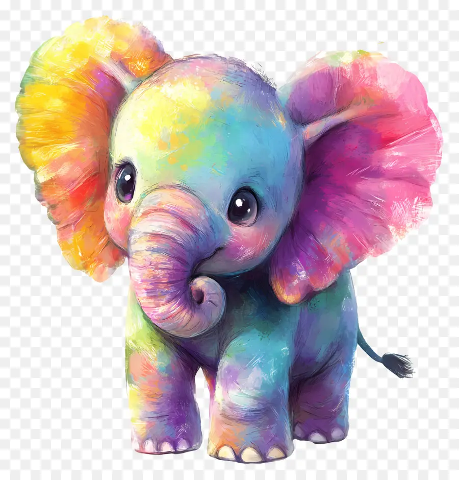 Bébé éléphant，Éléphant Coloré PNG