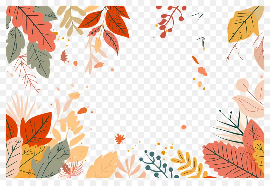 Fond D'automne，Feuilles Et Glands Colorés PNG