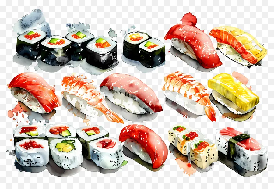 Sushis Aquarelle，Sushis PNG