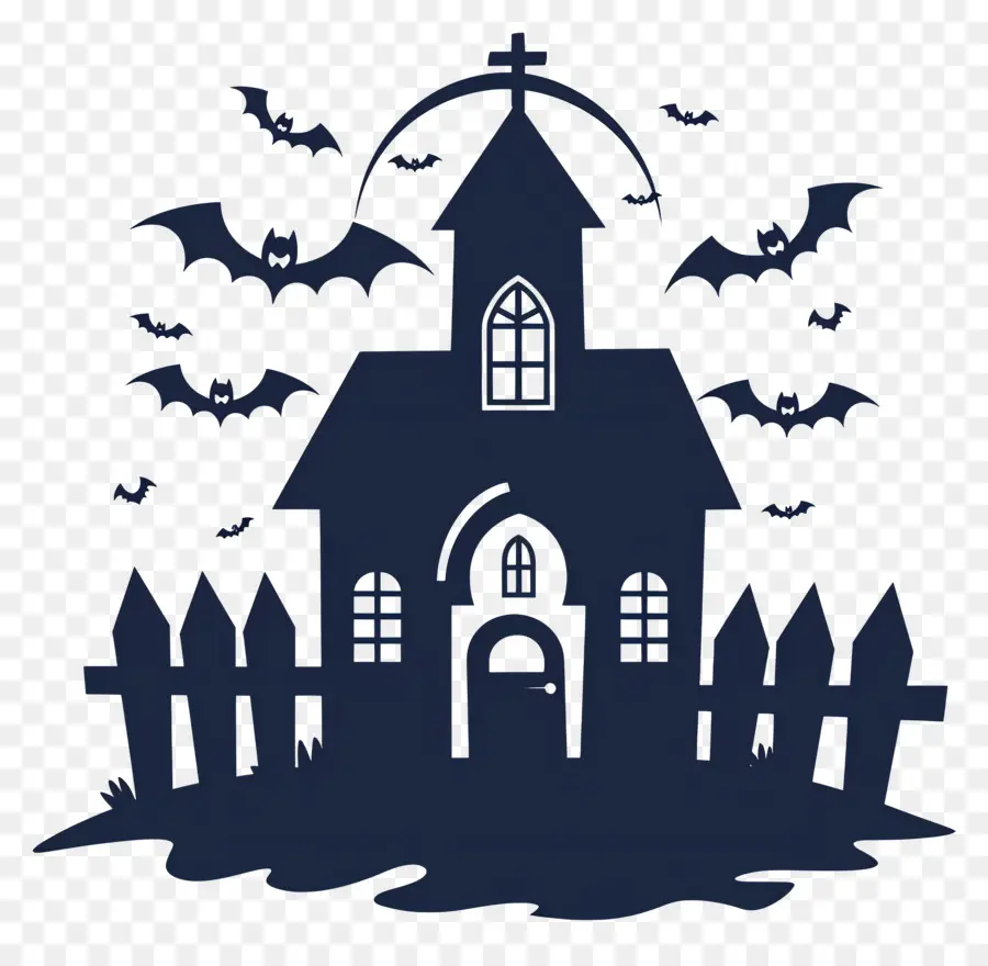 Ville D'halloween，Maison De Silhouettes PNG