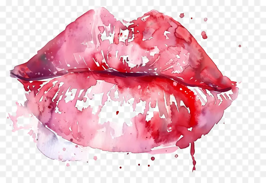 Marque De Baiser，Lèvres Aquarelle PNG