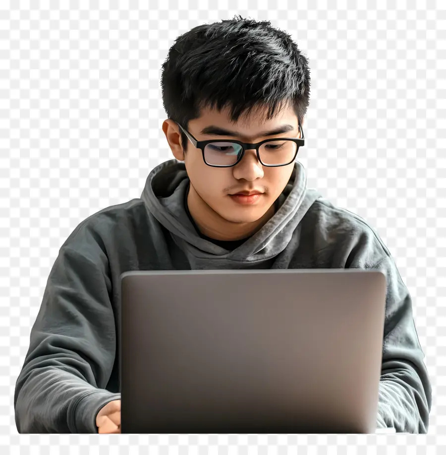 Étudiant En Informatique，Personne Avec Ordinateur Portable PNG