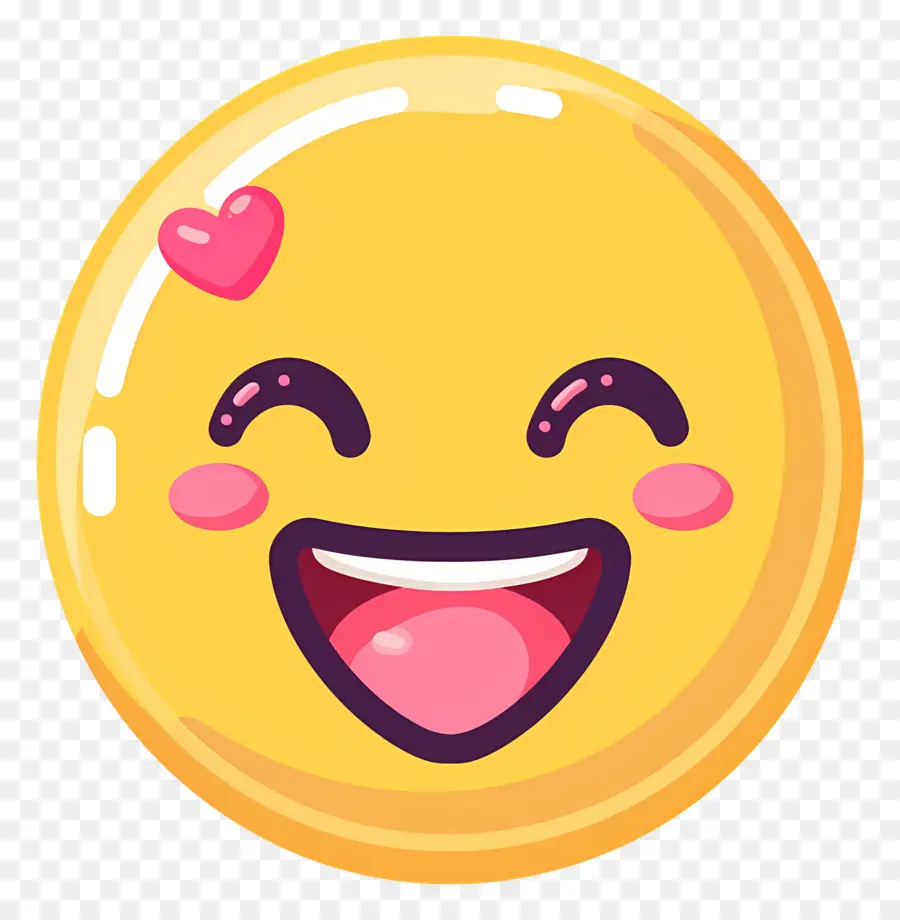 Bisou Smiley，Embrasser Emoji Avec Coeur PNG