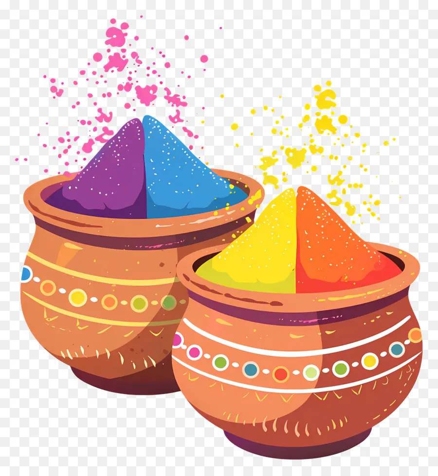 Fond De Holi，Poudres Colorées PNG