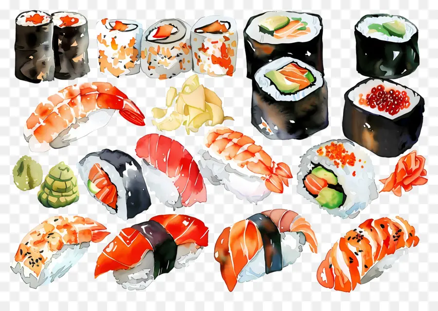 Sushis Aquarelle，Sushis PNG