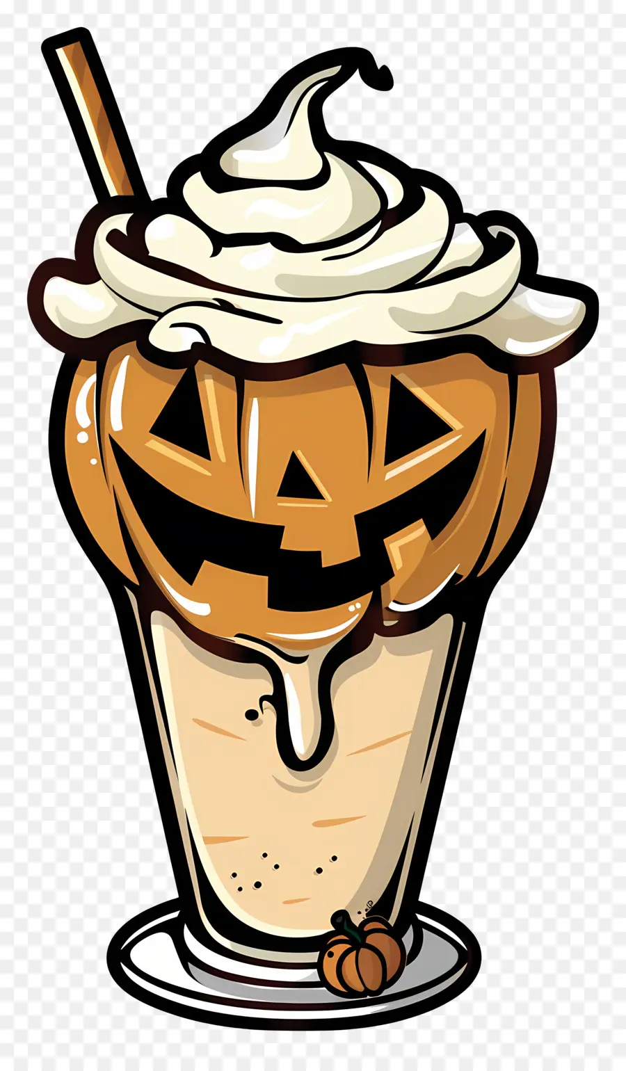 Milk Shake D'halloween，Boisson Dessert à La Citrouille PNG