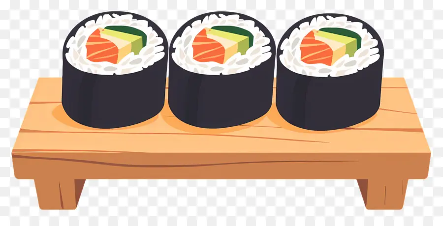 Rouleau De Sushi，Rouleaux De Sushi à Bord PNG