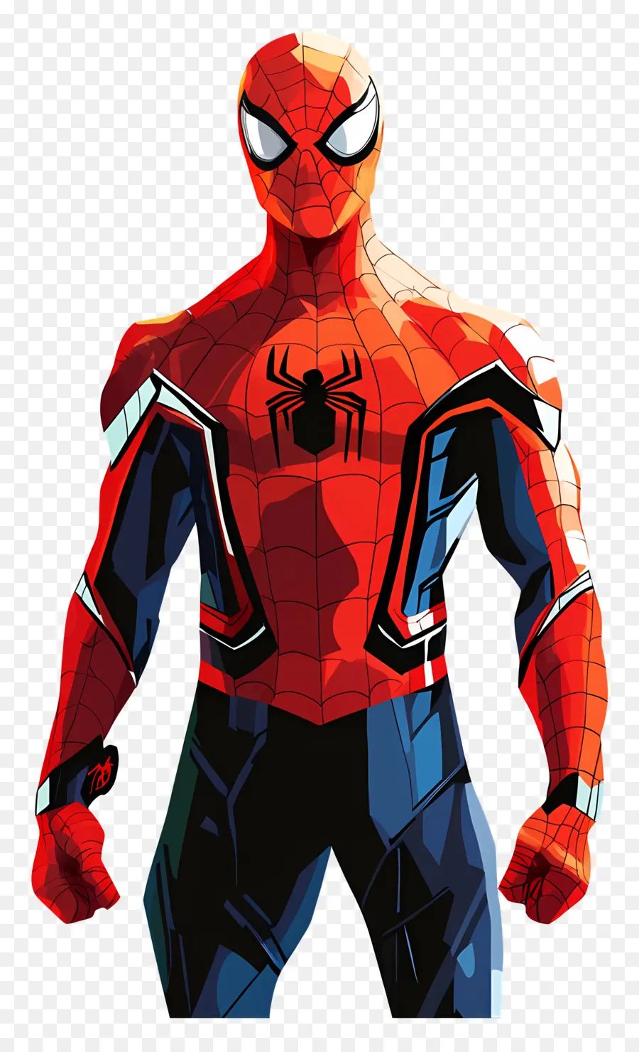 Spiderman Debout，Spider Man En Costume Rouge Et Bleu PNG