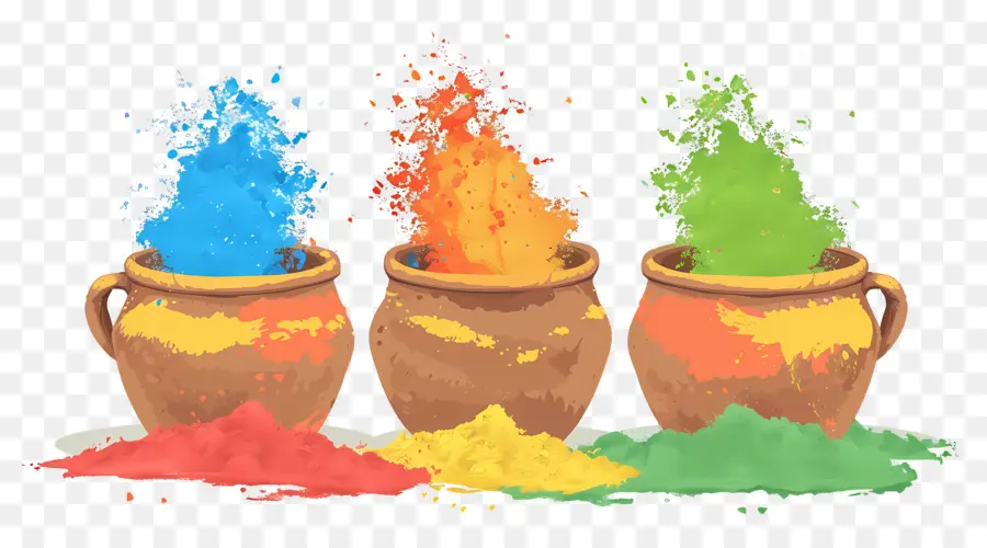 Fond De Holi，Poudres Colorées PNG