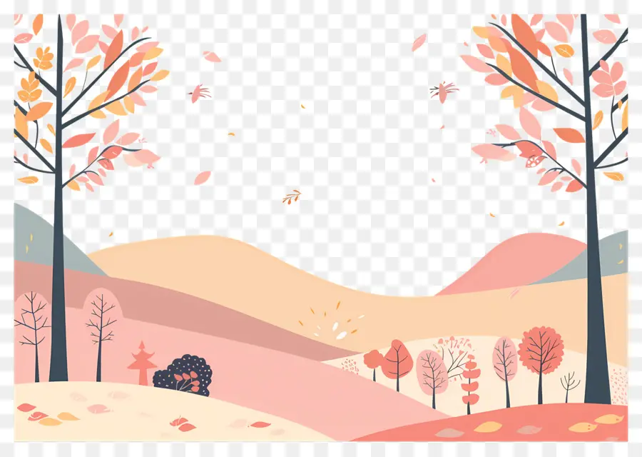 Fond D'automne，Arbres D'automne PNG