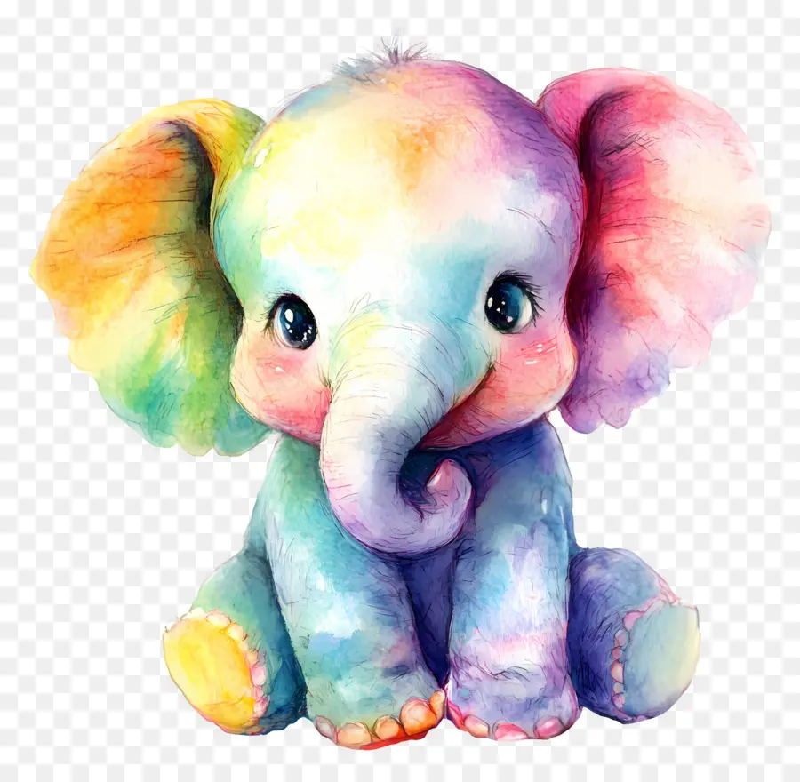 Bébé éléphant，Éléphant Coloré PNG