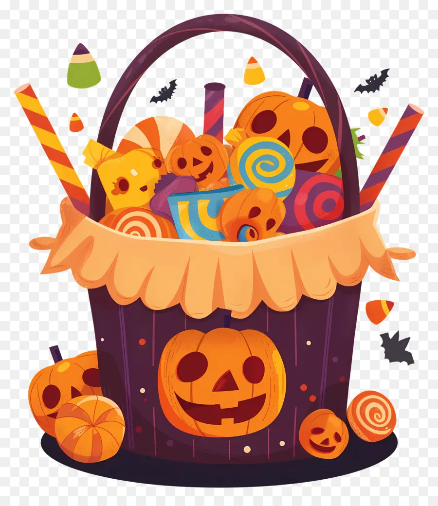 Panier D'halloween，Panier De Citrouille PNG