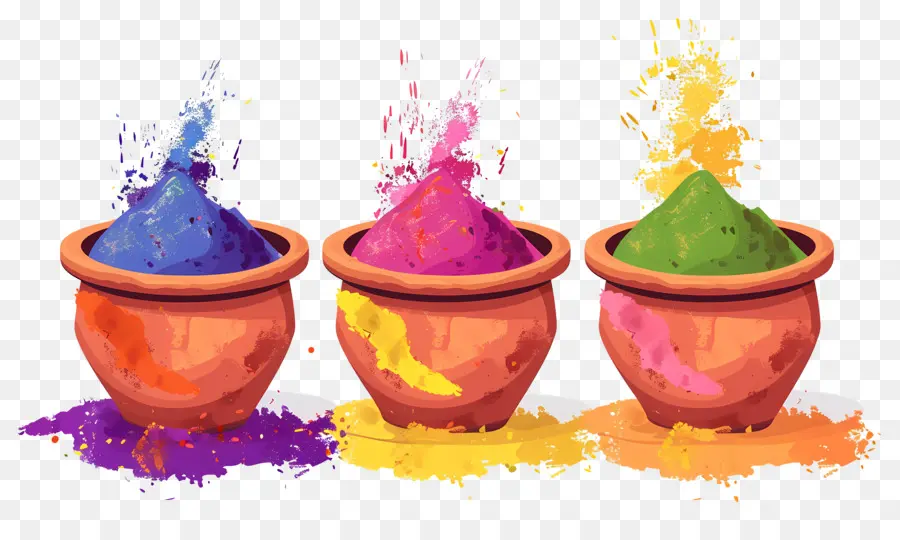 Fond De Holi，Poudres Colorées PNG