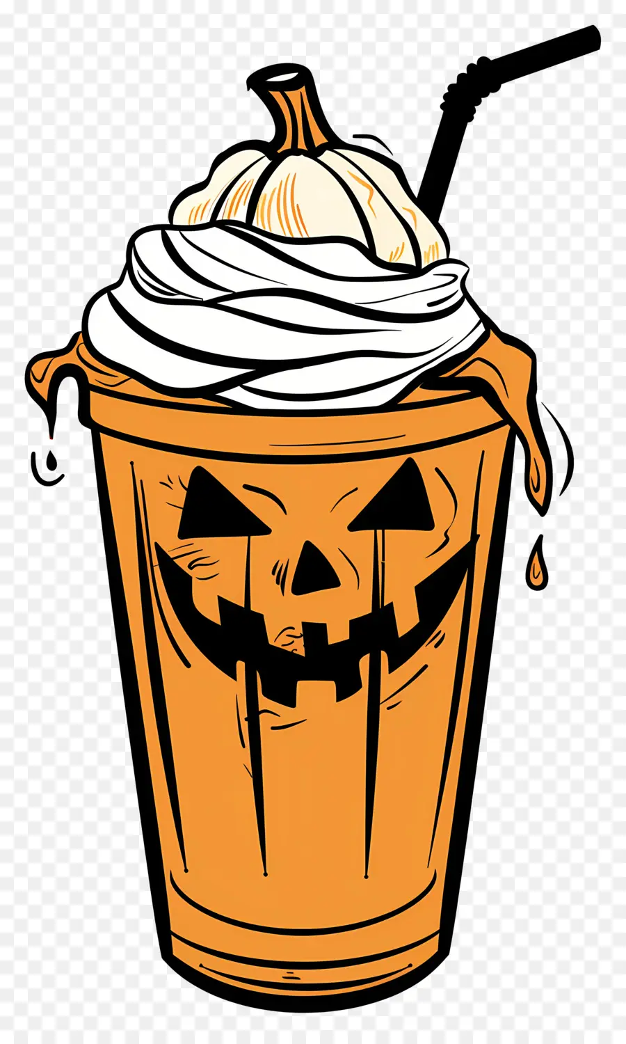 Milk Shake D'halloween，Boisson Sur Le Thème De La Citrouille PNG