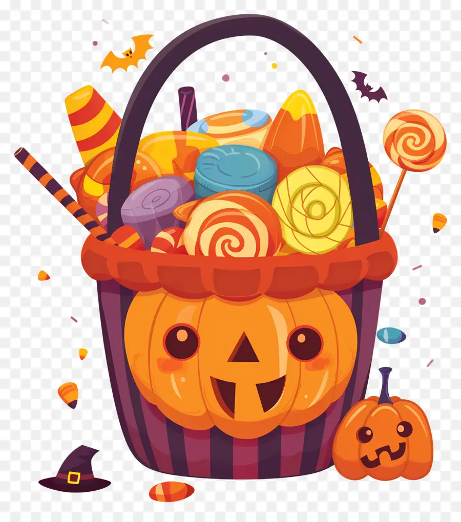 Panier D'halloween，Panier De Citrouille PNG