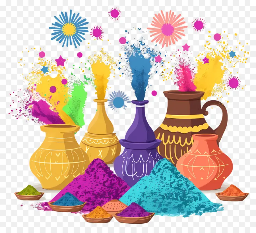 Fond De Holi，Poudres Colorées PNG