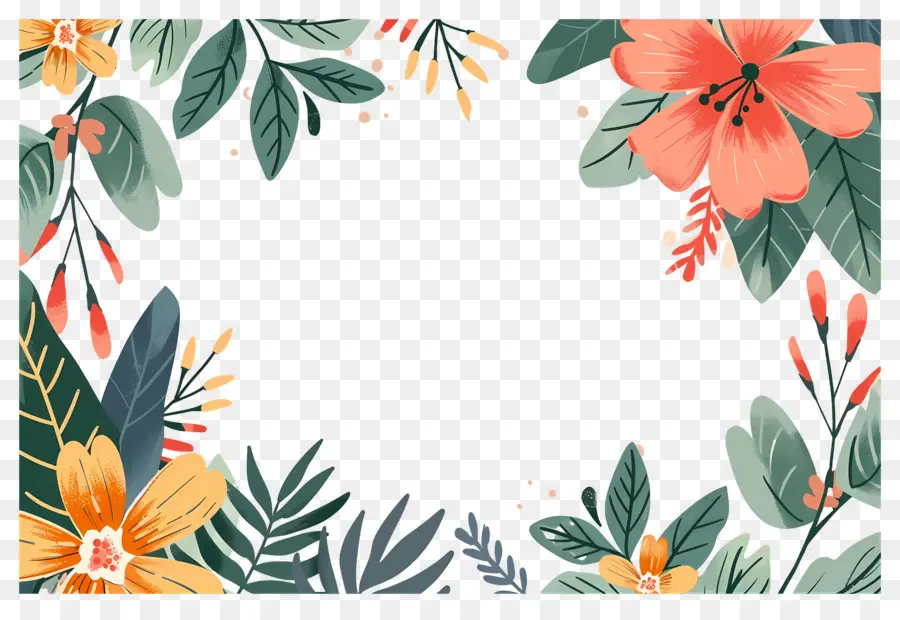 Fond Floral，Bordure Florale PNG