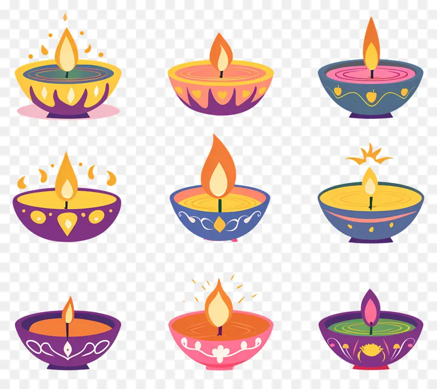 Bougie De Diwali，Diya Pastel PNG