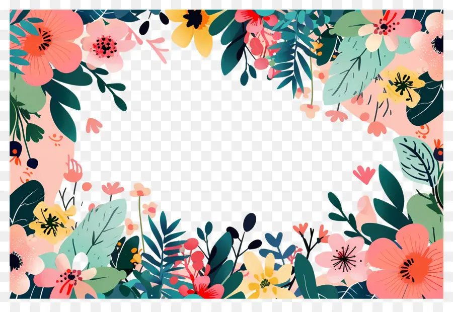 Fond Floral，Cadre Floral PNG