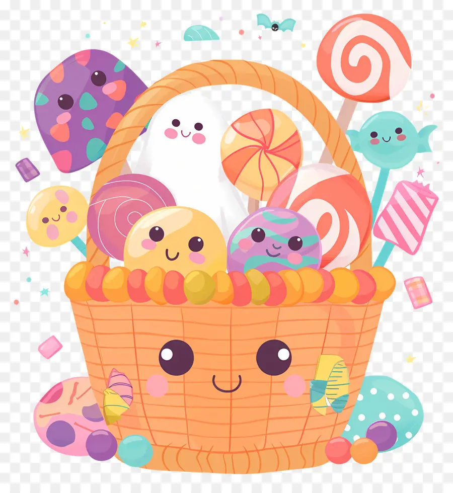 Panier D'halloween，Panier De Bonbons Coloré PNG