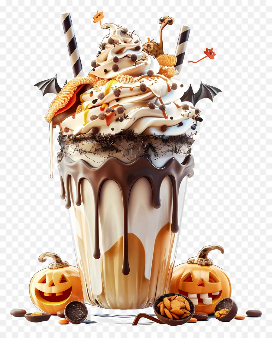 Milk Shake D'halloween，Milk Shake à La Citrouille PNG