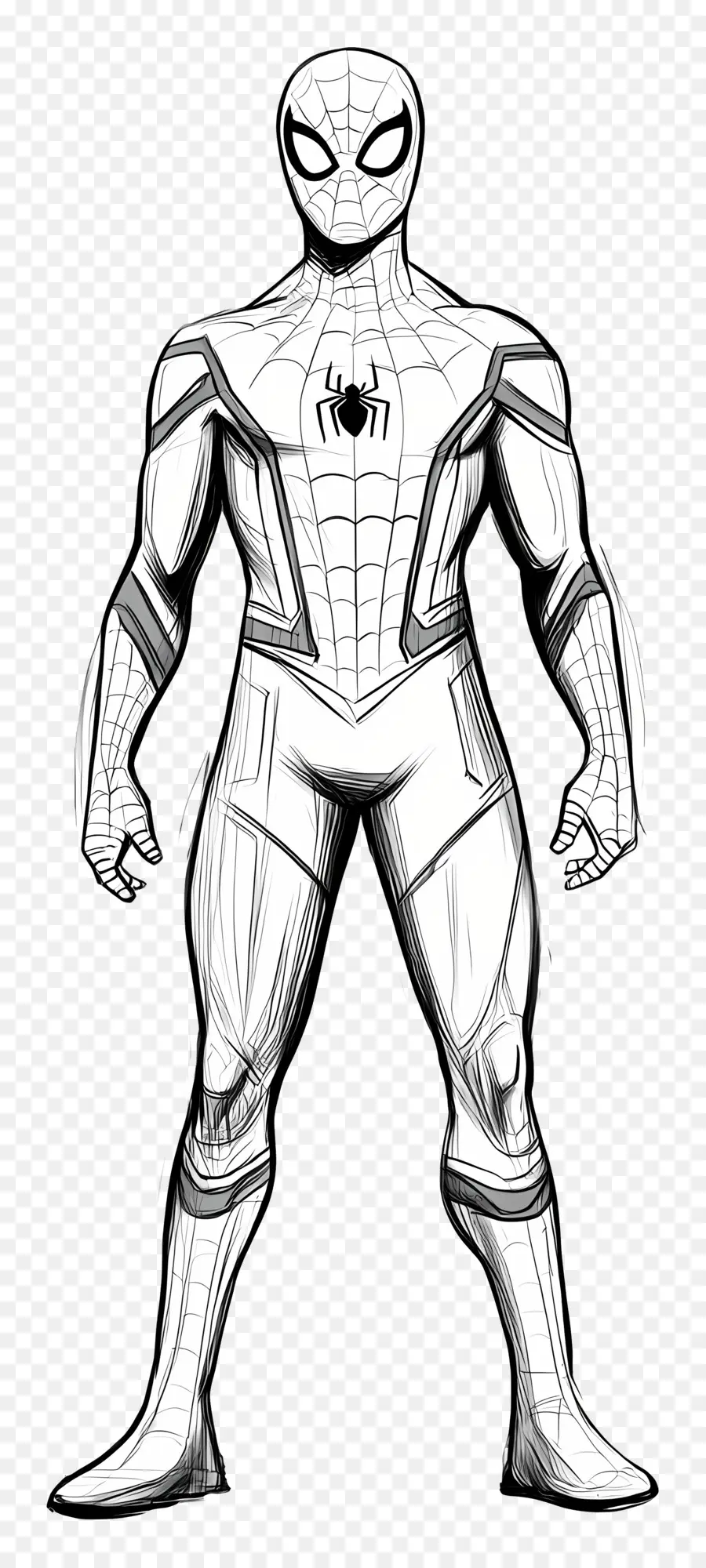 Spiderman Debout，Croquis De Spider Man PNG