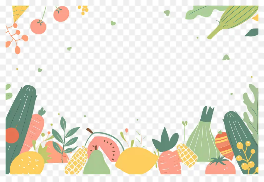 Contexte Alimentaire，Bordure De Légumes PNG