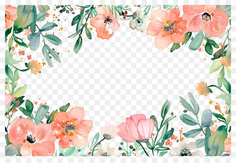 Fond Floral，Bordure Florale PNG