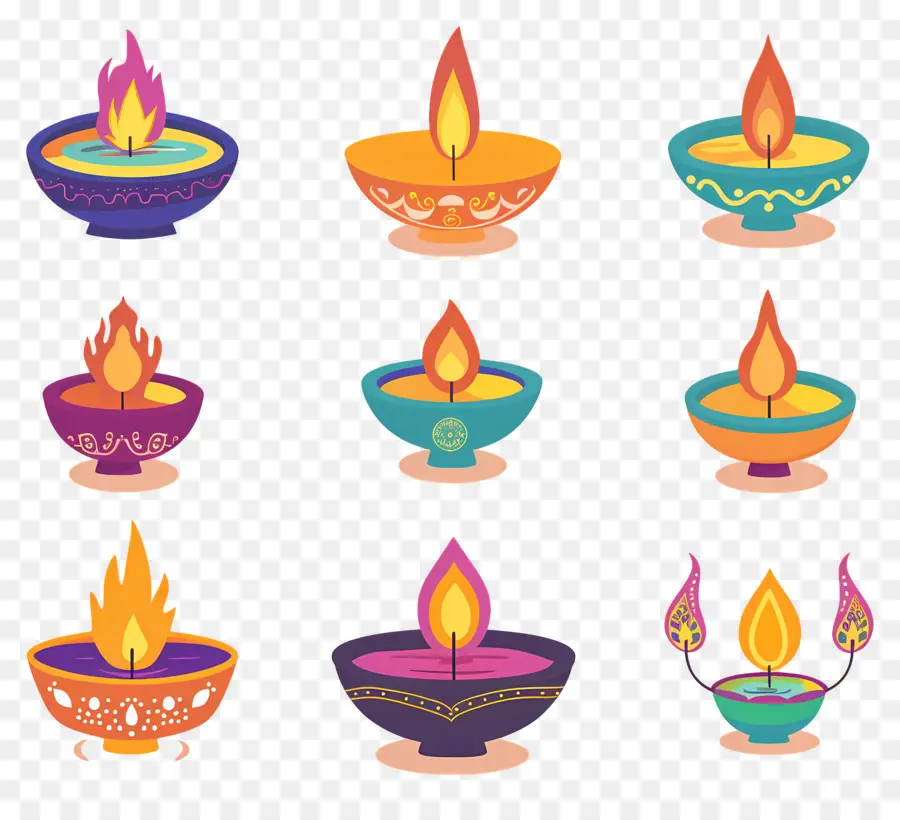 Bougie De Diwali，Diya Pastel PNG