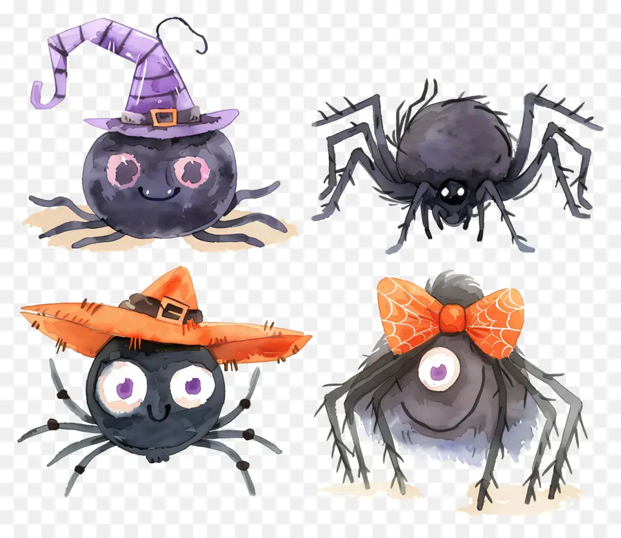 Araignées D'halloween，Chapeaux PNG