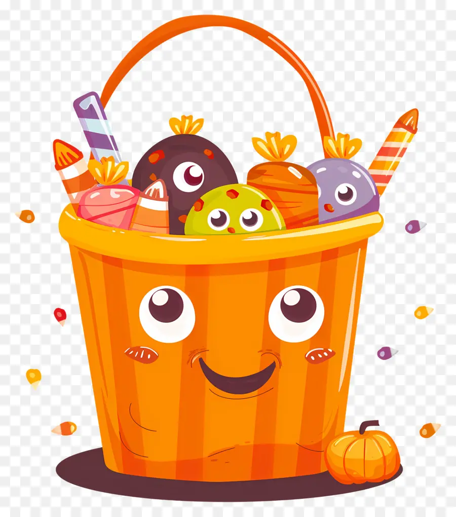 Panier D'halloween，Seau à Bonbons Souriant PNG