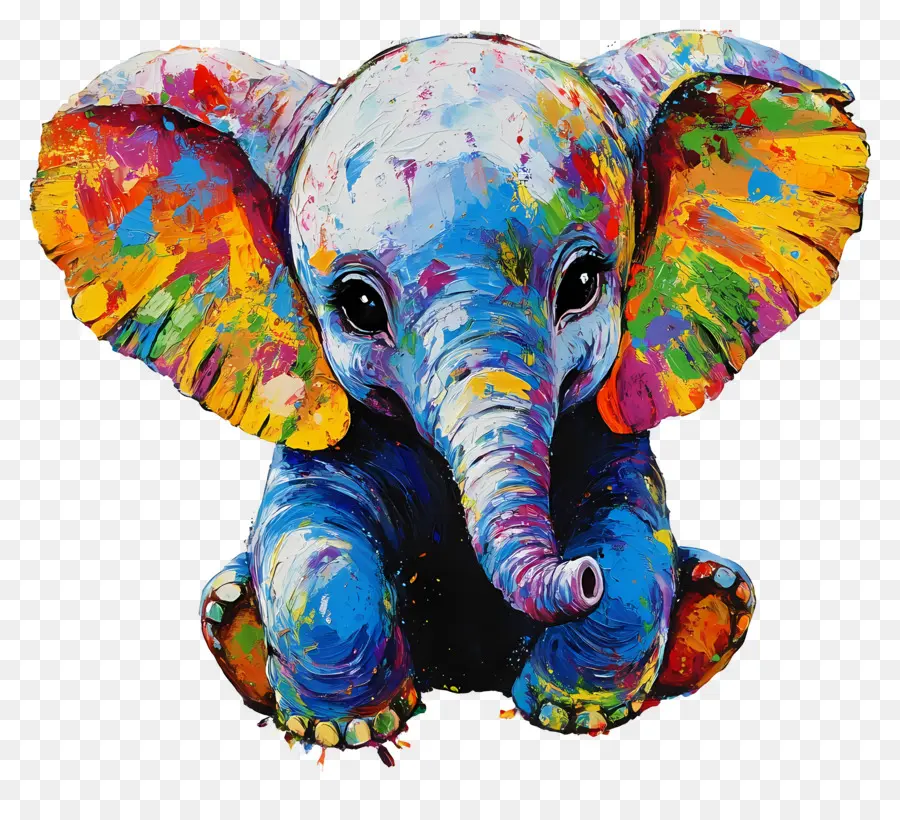 Bébé éléphant，Éléphant Coloré PNG