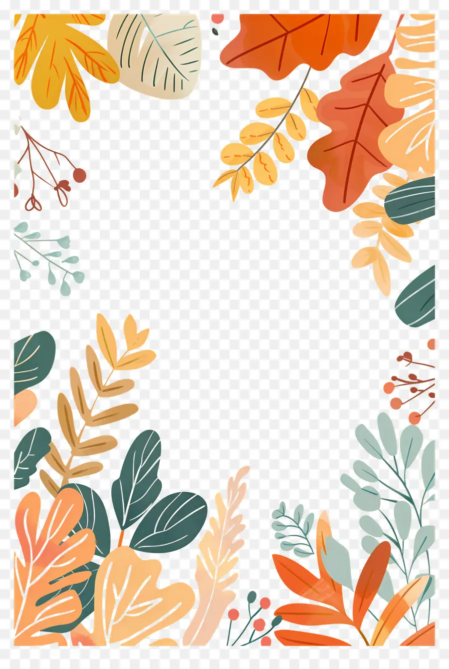 Fond D'automne，Feuilles D'automne Colorées PNG