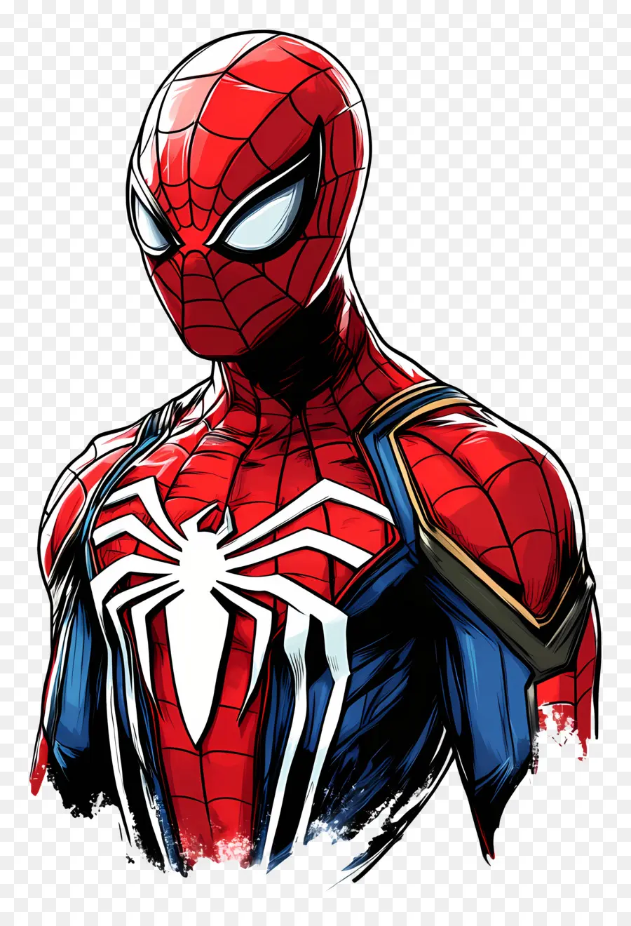 Spiderman Debout，Spider Man En Costume Rouge Et Bleu PNG