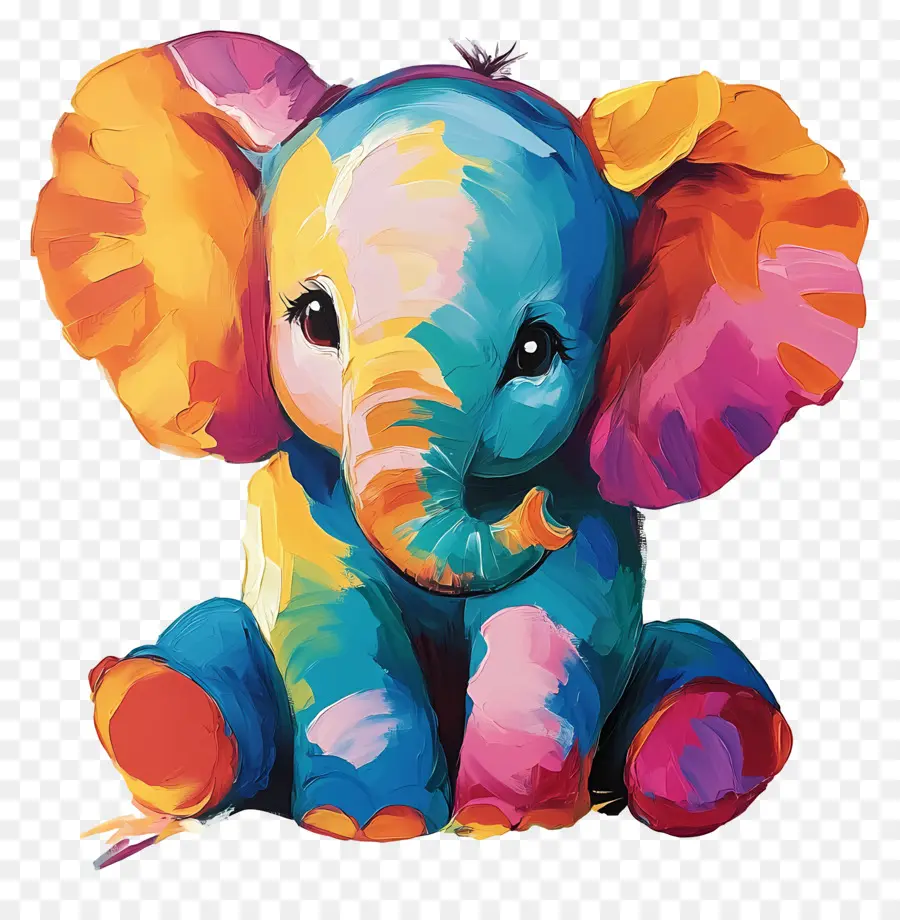 Bébé éléphant，Éléphant Coloré PNG