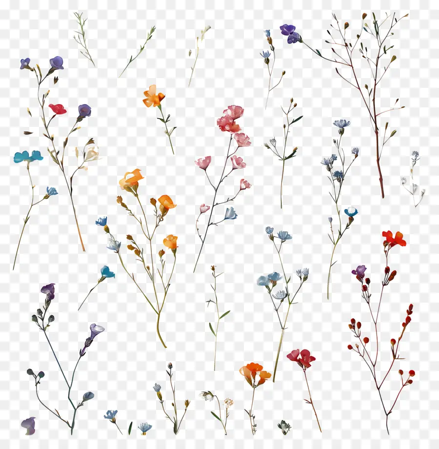 Fond De Fleurs，Fleurs Aquarelles PNG