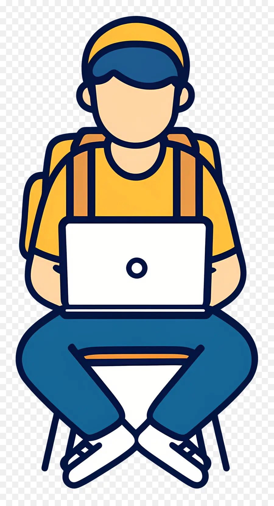 Étudiant En Informatique，Personne Avec Ordinateur Portable PNG