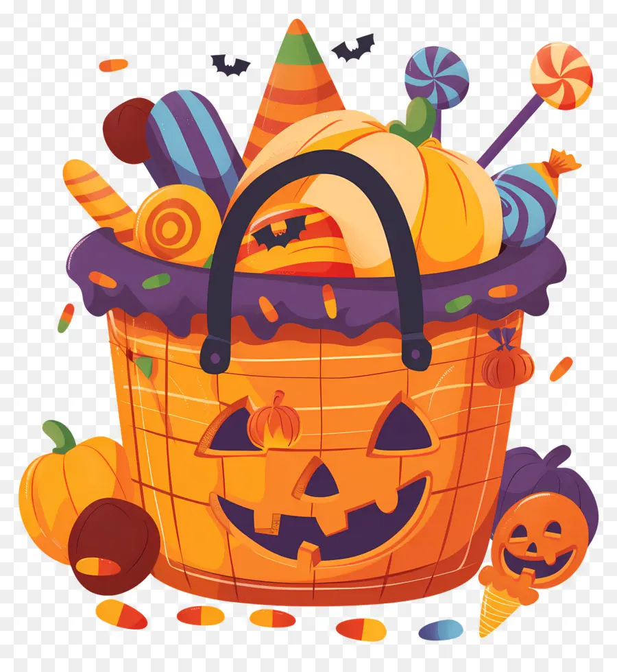 Panier D'halloween，Panier De Citrouille PNG