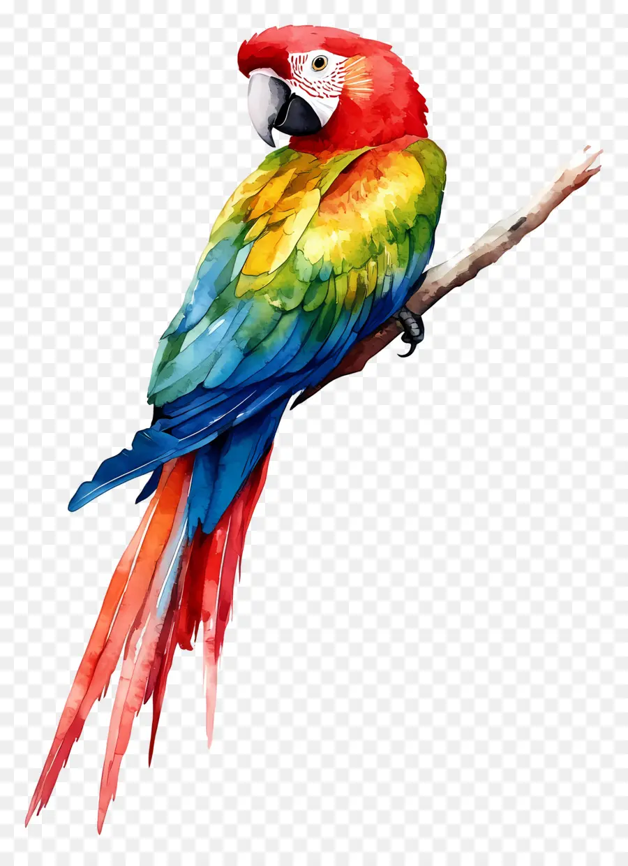 Oiseau Aquarelle，Perroquet Coloré PNG