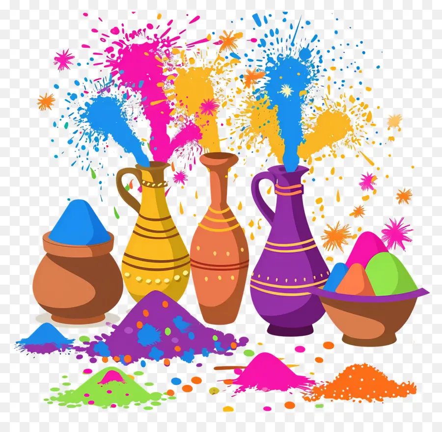 Fond De Holi，Poudres Colorées PNG