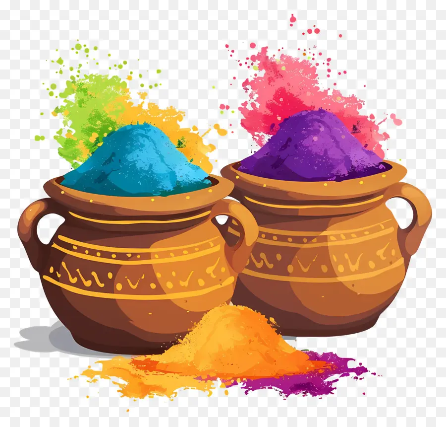 Fond De Holi，Poudres Colorées PNG